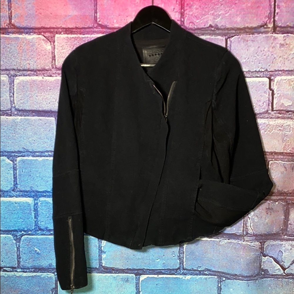 BLANK NYC Women's Jacket Size Medium Black Double Zip Breathable Mesh
